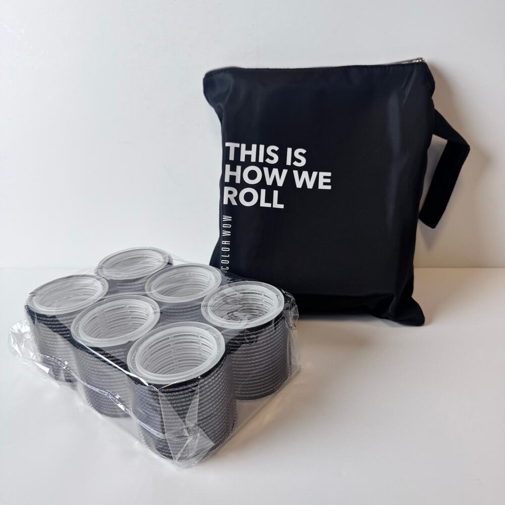 12 Pc Color Wow This Is How We Roll Self Grip Hair Rollers Set 50mm 60mm Bag